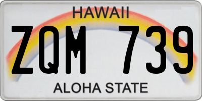 HI license plate ZQM739