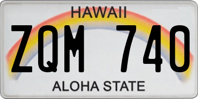 HI license plate ZQM740