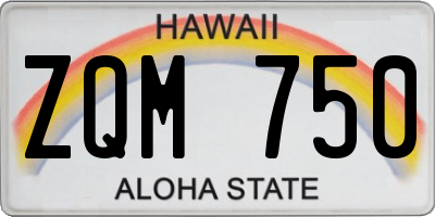 HI license plate ZQM750