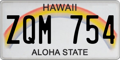 HI license plate ZQM754