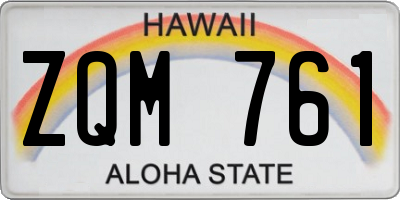 HI license plate ZQM761