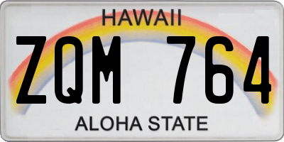 HI license plate ZQM764