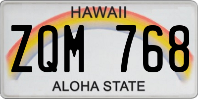 HI license plate ZQM768
