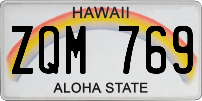 HI license plate ZQM769