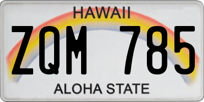 HI license plate ZQM785