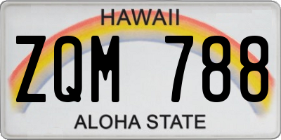 HI license plate ZQM788