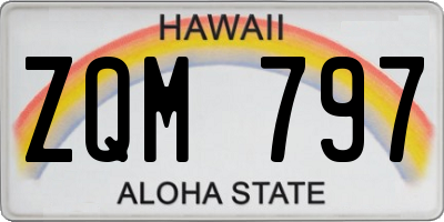 HI license plate ZQM797