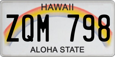 HI license plate ZQM798