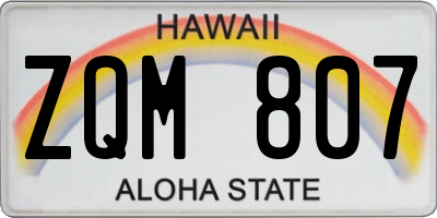 HI license plate ZQM807