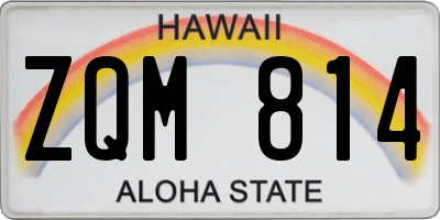 HI license plate ZQM814