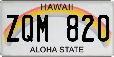 HI license plate ZQM820