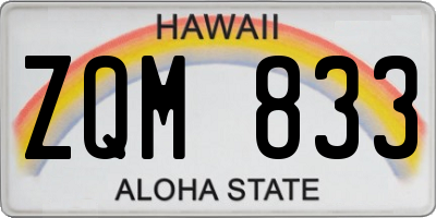 HI license plate ZQM833