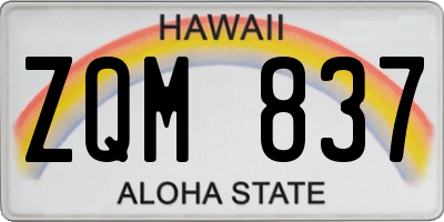 HI license plate ZQM837
