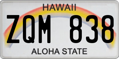 HI license plate ZQM838