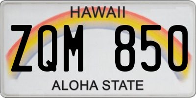 HI license plate ZQM850