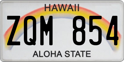 HI license plate ZQM854