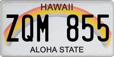 HI license plate ZQM855