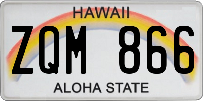 HI license plate ZQM866