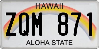 HI license plate ZQM871