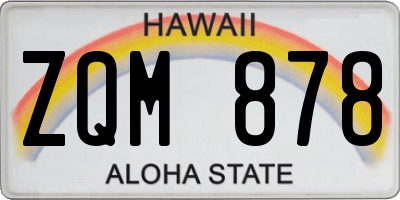 HI license plate ZQM878