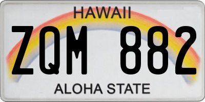 HI license plate ZQM882