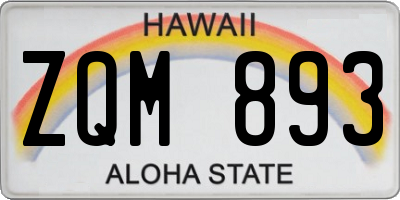 HI license plate ZQM893