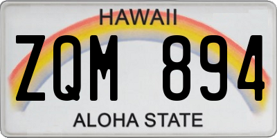 HI license plate ZQM894