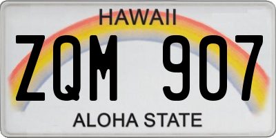 HI license plate ZQM907