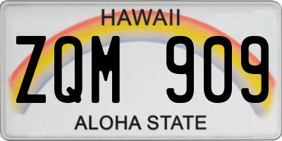 HI license plate ZQM909