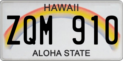 HI license plate ZQM910