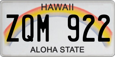HI license plate ZQM922