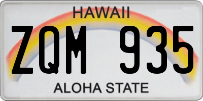 HI license plate ZQM935