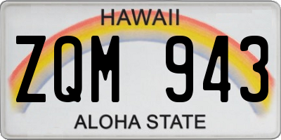 HI license plate ZQM943