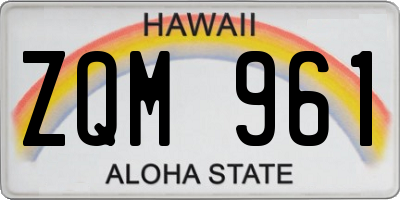 HI license plate ZQM961