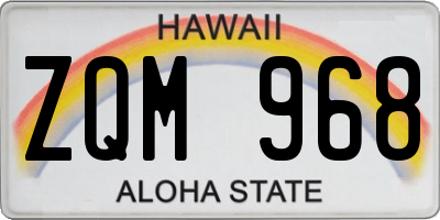 HI license plate ZQM968