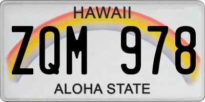 HI license plate ZQM978