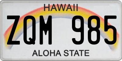 HI license plate ZQM985