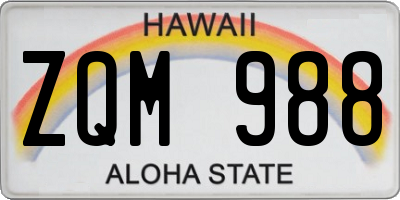 HI license plate ZQM988