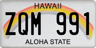 HI license plate ZQM991