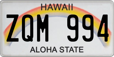 HI license plate ZQM994
