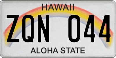 HI license plate ZQN044