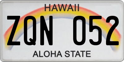 HI license plate ZQN052