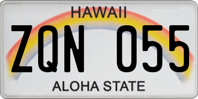HI license plate ZQN055