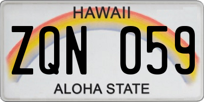HI license plate ZQN059