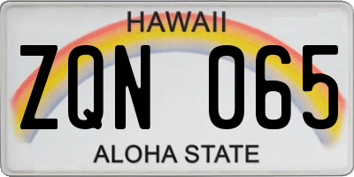 HI license plate ZQN065