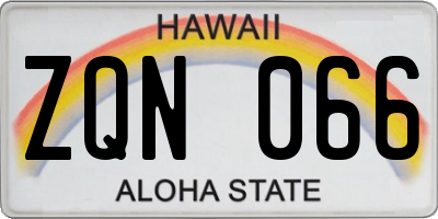HI license plate ZQN066