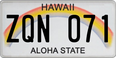 HI license plate ZQN071