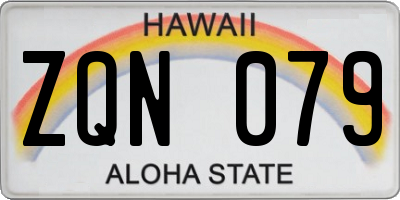 HI license plate ZQN079