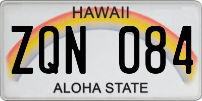 HI license plate ZQN084