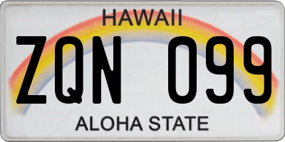 HI license plate ZQN099